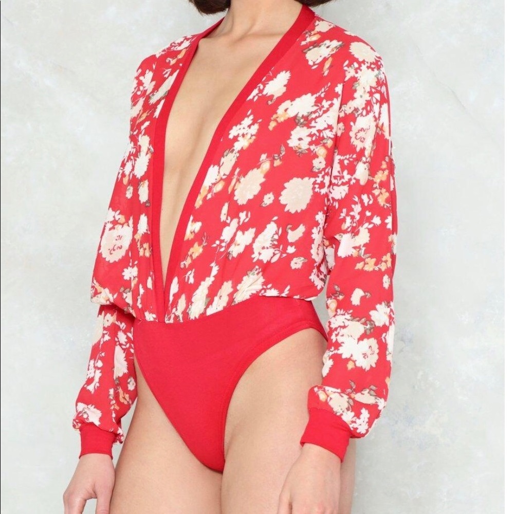 Nasty Gal deep V bodysuit
